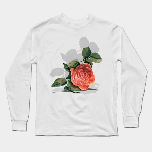 Rose Long Sleeve T-Shirt by ArtKsenia